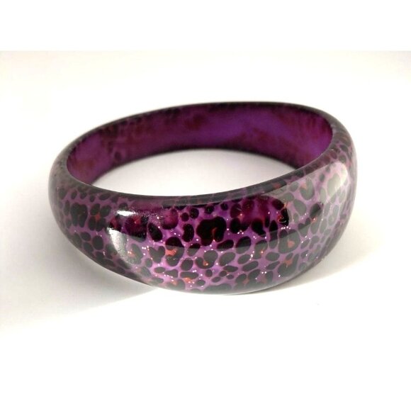 Set of 3 Acrylic Animal Leopard Print Chunky Bracelet Bangles - Picture 5 of 12